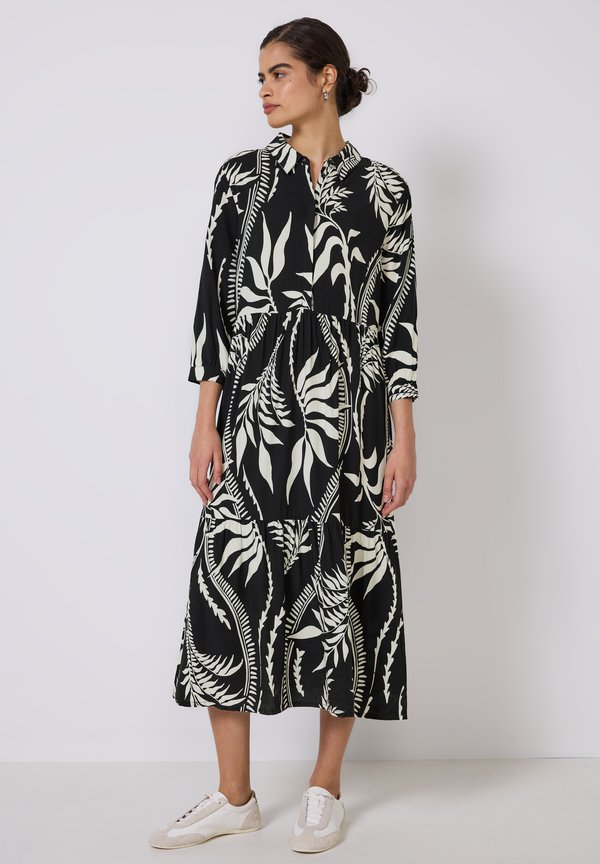 MIT VOLANTS - Blusenkleid - schwarz