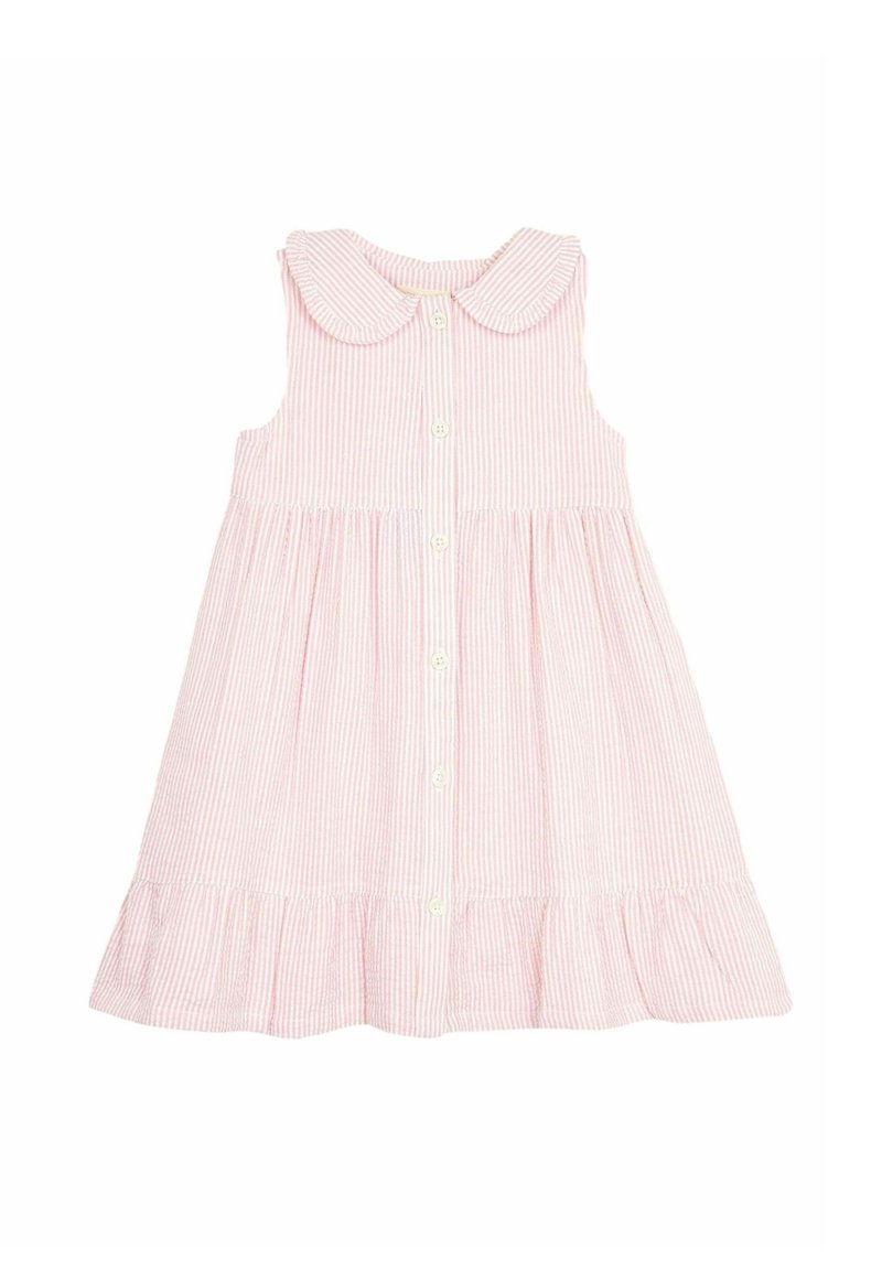 JoJo Maman Bébé STRIPE COLLAR BUTTON THROUGH - REGULAR FIT - Tričkové šaty - pink