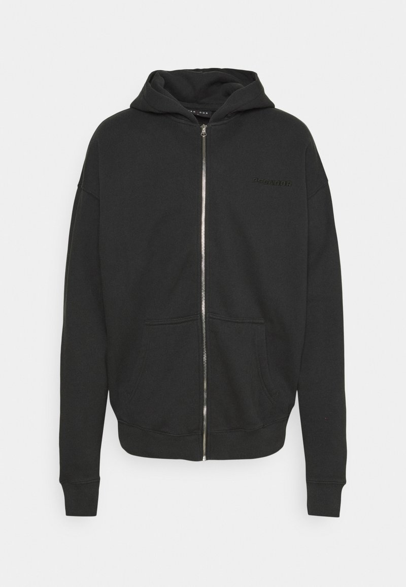 Pegador LOGO OVERSIZED JACKET - Športna jopa s kapuco na zadrgo - washed black