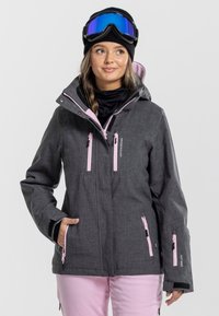 Swedemount - CERVINIA - Snowboard jacket - charcoal melange light pink Thumbnail Image 1