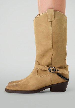 MIT SCHNALLE - Cowboy-/Bikerlaarzen - beige