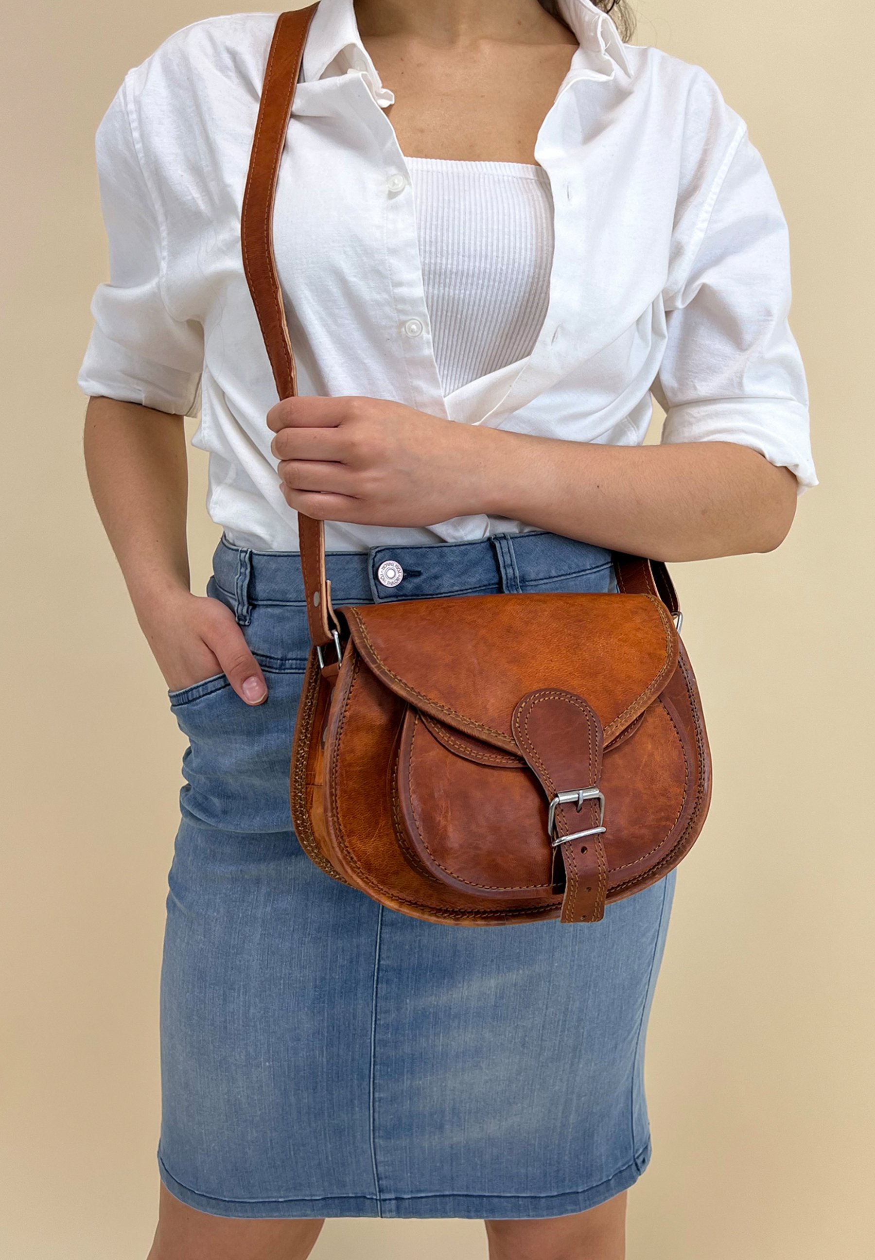 Leder ROMY - Bandolera - brown/marrón -