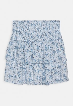 TIERED SKIRT MATCH - Minisukně - blue floral