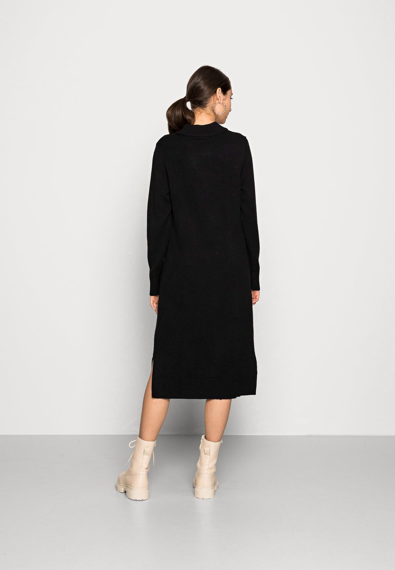 Damen Freizeitkleider | Vila Midikleid Langärmeliges Rundhalsausschnitt Strickkleid black/schwarz - UV51946 Damen Freizeitkleider | Vila Midikleid Langärmeliges Rundhalsausschnitt Strickkleid black/schwarz - UV51946