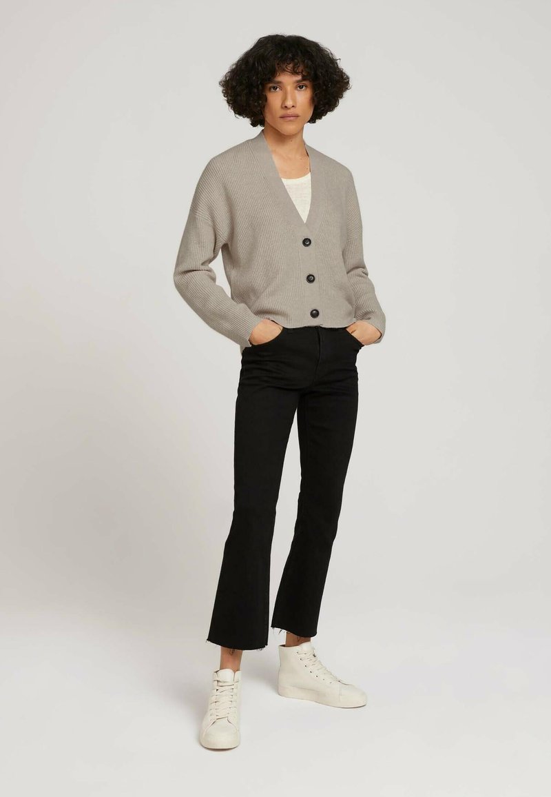 Damen Strickjacken | TOM TAILOR Strickjacke cold beige melange/taupe - CC03315 Damen Strickjacken | TOM TAILOR Strickjacke cold beige melange/taupe - CC03315