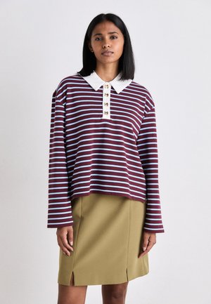 BEA BLOUSE - Long sleeved top - brown/light blue