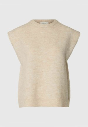 Selected, SLWLULU SL KNIT VEST NOOS - Βασικό μπλουζάκι - birch