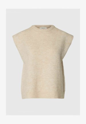 Selected, SLWLULU SL KNIT VEST NOOS - Βασικό μπλουζάκι - birch