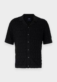 Geometric Stitch Button-Through Sweater Polo - Gilet - casual black