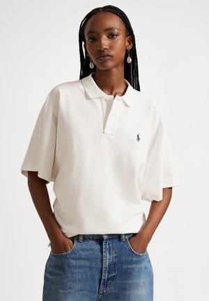 DOLMAN-SLEEVE MESH POLO SHIRT - Πόλο - white