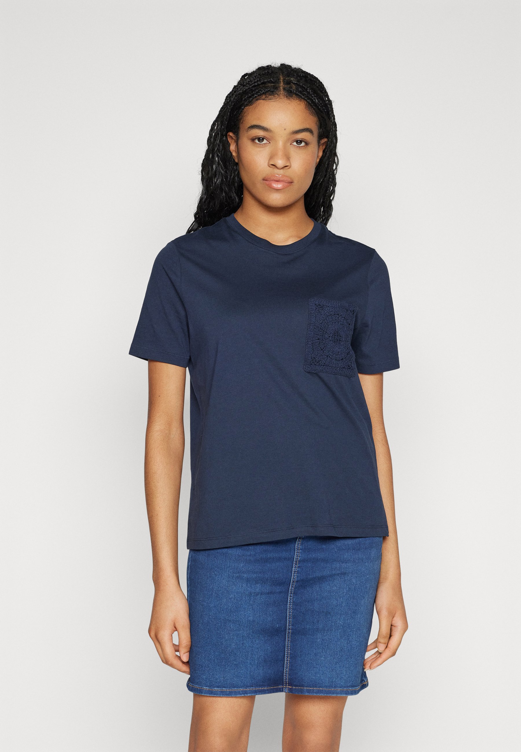 Vila Visybil T-Shirt Donna Manica Corta – Girocollo, Jersey Morbido, Vestibilità Normale – Puro Cotone