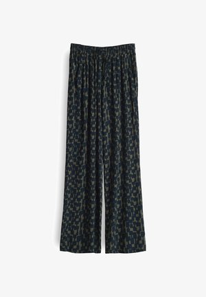 OPUS PANTS, HIGH RISE LONG WIDE FIT PRINT - Stoffhose - olive leaf
