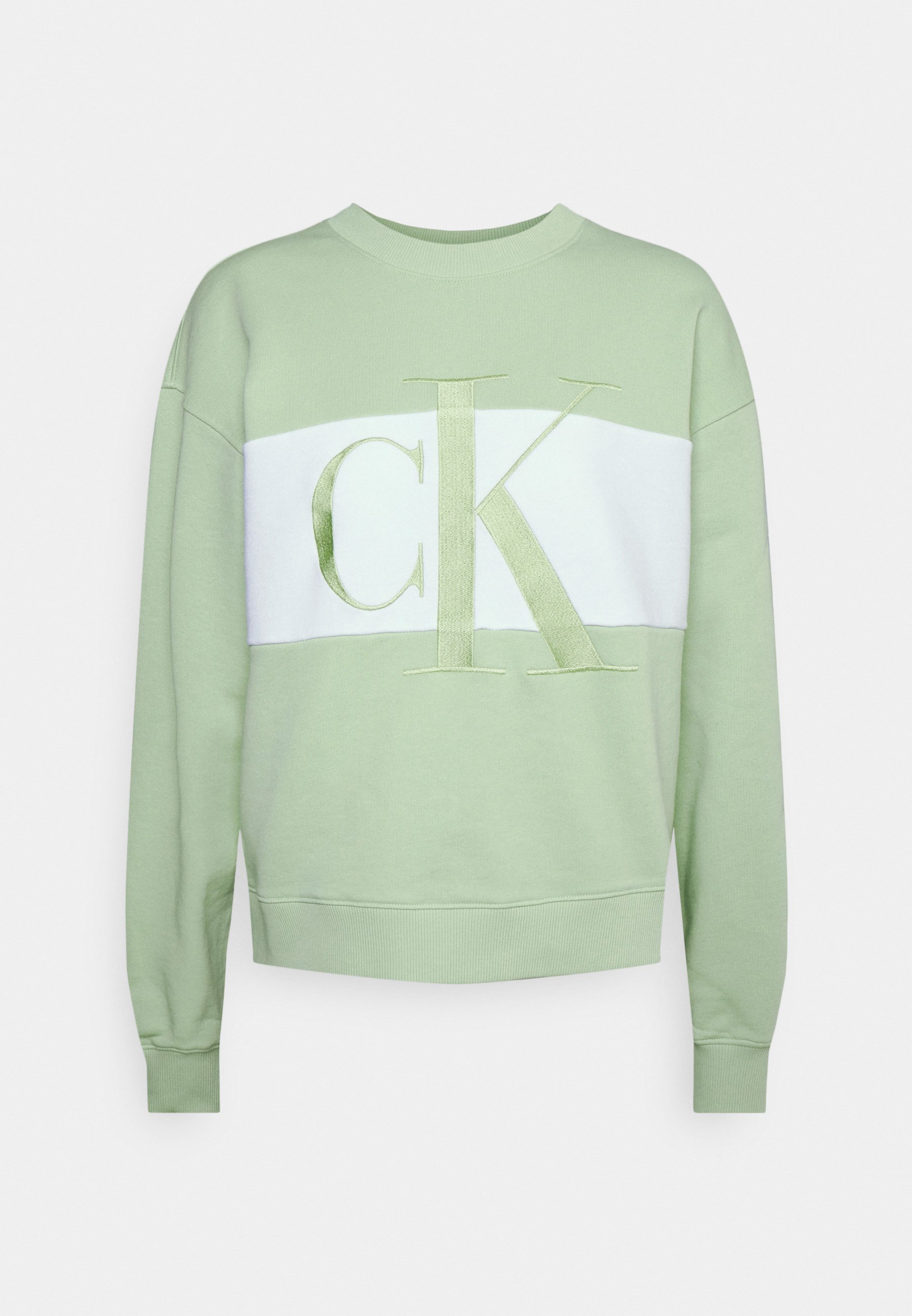 Calvin Klein Jeans BLOCKING - Felpa - jaded green/verde chiaro - Zalando.it