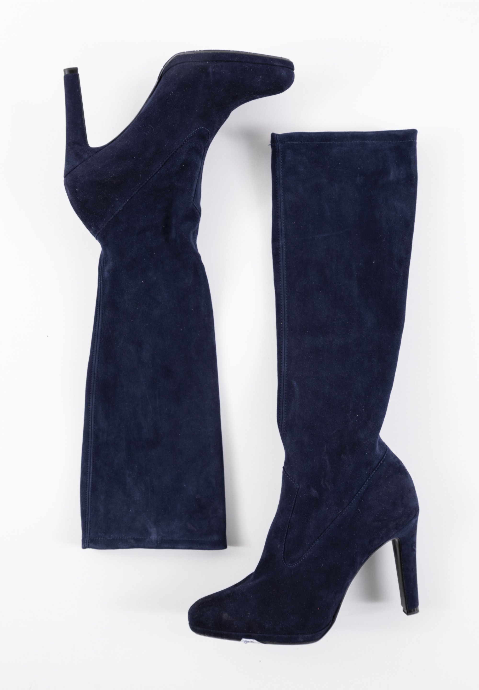 Overknee Stiefel High Heel Stiefelette Blau Pre Owned Zalando