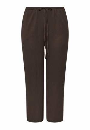 Yours Clothing, PLUS SIZE WIDE LEG TROUSERS - Bukser - brown