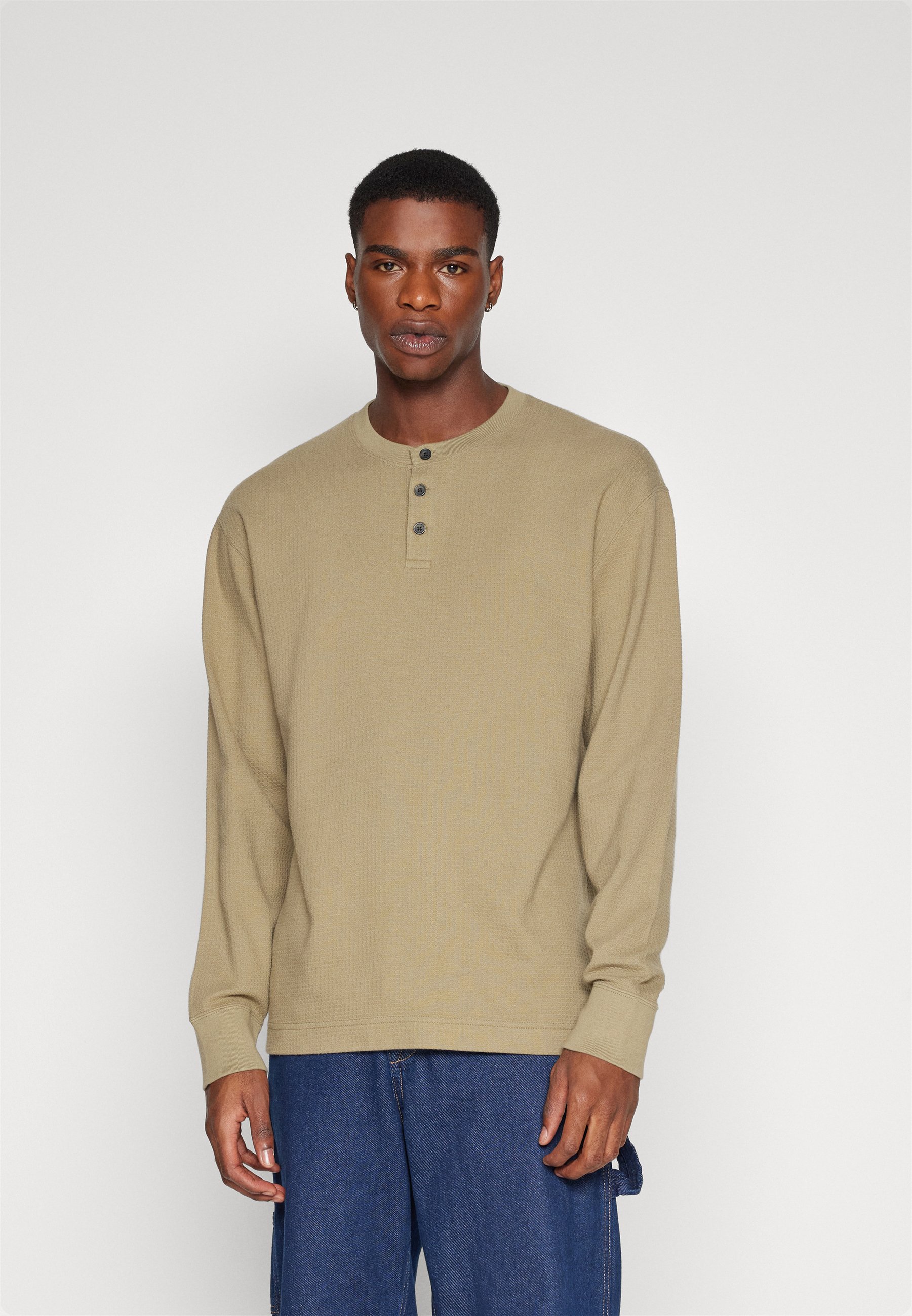 Abercrombie & Fitch LONG-SLEEVE GRID WAFFLE HENLEY - Langarmshirt  