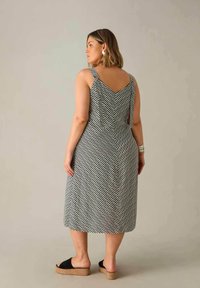 Live Unlimited London MONO STRIPE D-RING MIDI - Vardagsklänning - black