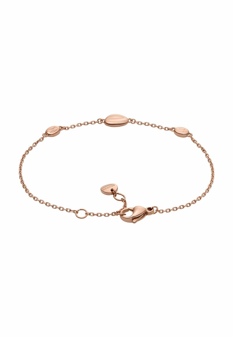 Armband i roséguld med runda länkar och släta ovala detaljer. Har en spänne med hummerkrok och justerbar längd. En enkel, elegant design.