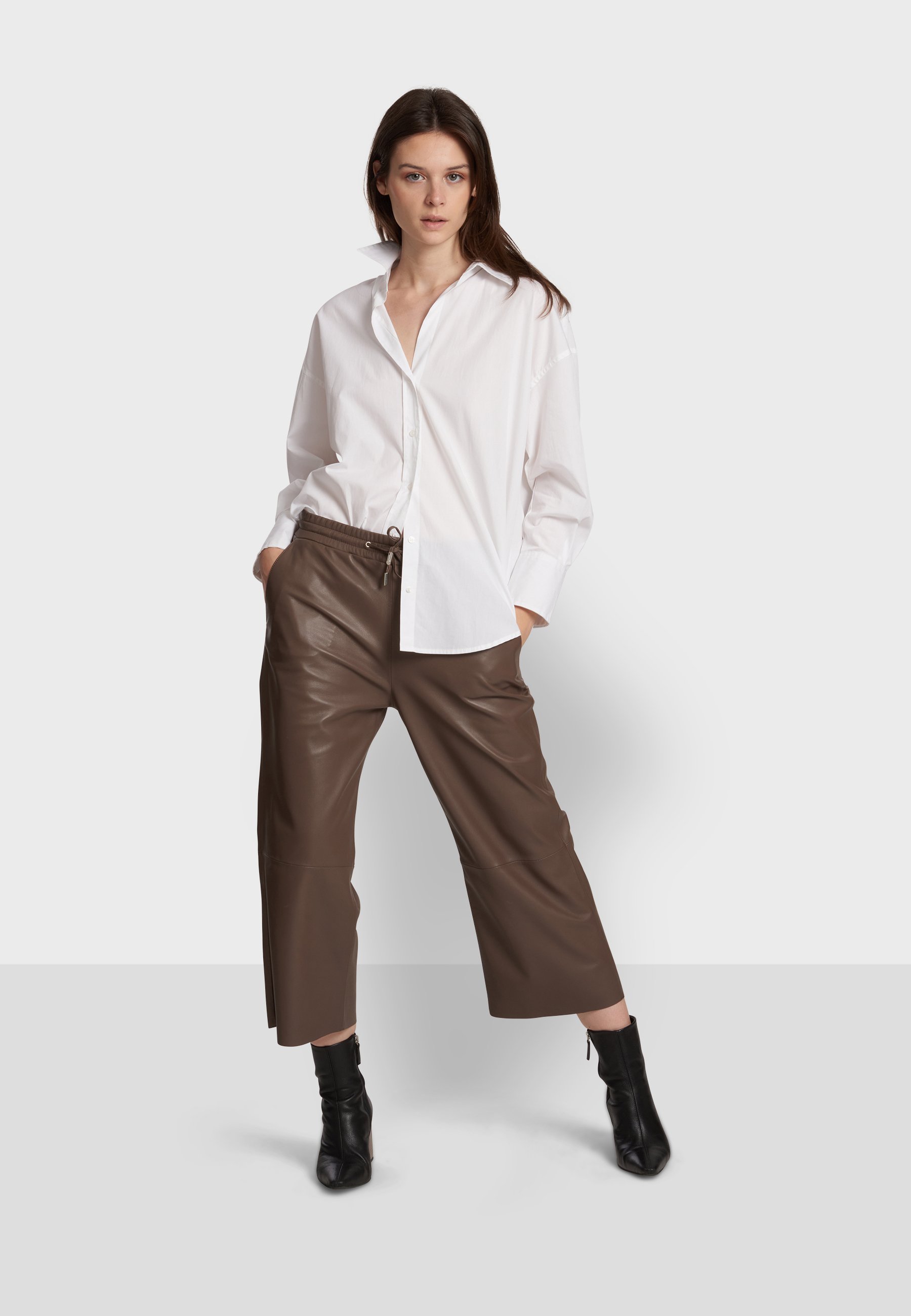 Oakwood Pantaloni di pelle - brown/marrone scuro - Zalando.it
