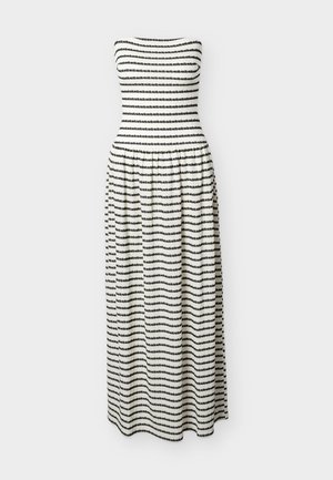 Gina Tricot, DROPPED WAIST BANDEAU DRESS - Μάξι φόρεμα - off-white/black