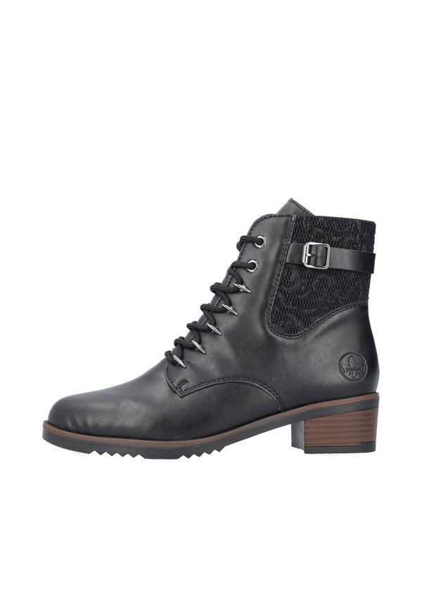 Schnürstiefelette - schwarz