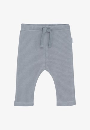 Pantalons gris côtelés à coupe décontractée, dotés d'une taille avec cordon de serrage simple et d'ourlets. Convient pour un usage décontracté.