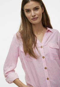 Vero Moda VMBUMPY L/S NEW NOOS - Nööpidega pluus - pink cosmos
