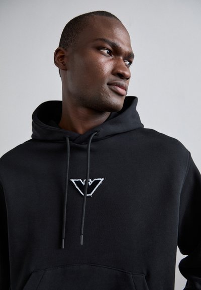 Emporio Armani FELPA - Felpa con cappuccio - black