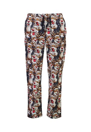 MSRP Pyjamabyxor med ett heltryck av tecknade renar på svart bakgrund, med dragsnöra i midjan och lös passform.