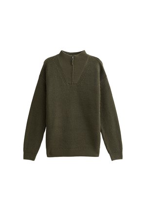REGULAR QUARTER ZIP NECK - Maglione - khaki