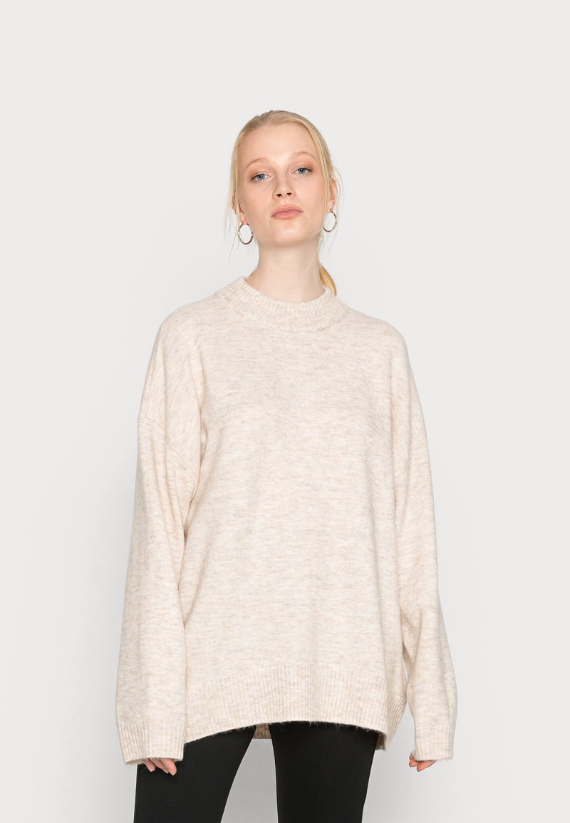 Damen Strickjacken | Monki Strickpullover white dusty light/beige - KT88852 Damen Strickjacken | Monki Strickpullover white dusty light/beige - KT88852