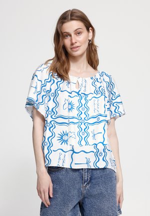 ICHI, IHFIRISA SS - Blouse - blue tile print