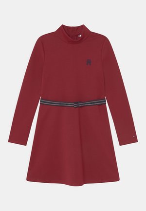 MONOGRAM SKATER DRESS - Jersey dress - dark red