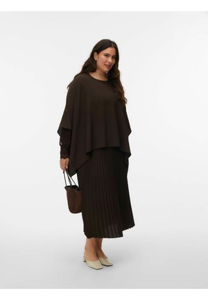 VMCALVA O-NECK PONCHO  - Poncho - chocolate torte