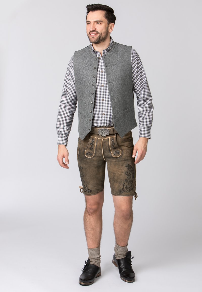 Stockerpoint Pantaloni Tradizionali In Pelle Di Capra Da Uomo, Modello Thomas2, Con Cintura, Vestibilità Regolare - 3