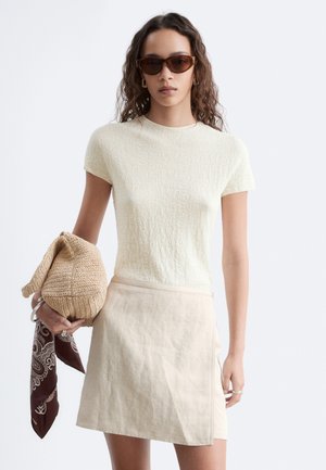 & OTHER STORIES, & OTHER STORIES MOCK-NECK TOP - T-shirt imprimé - off white