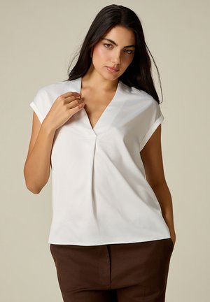 Oltre, T-SHIRT BIMATERICA SCOLLO A V - T-shirt basic - avorio