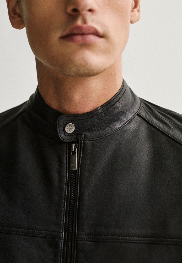 blouson cuir massimo dutti