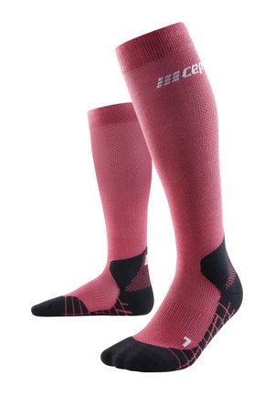 LIGHT MERINO HIKING COMPRESSION SOCKS KNEE-HIGH WOMEN - MADE IN GERMANY - Kniestrümpfe - berry