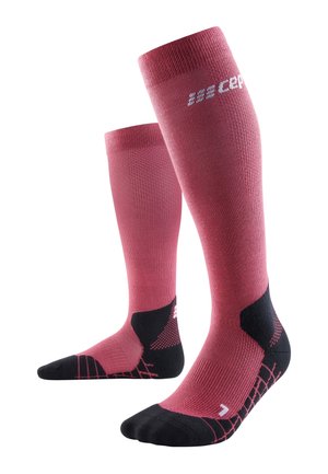 LIGHT MERINO HIKING COMPRESSION SOCKS KNEE-HIGH WOMEN - MADE IN GERMANY - Kniekousen - berry