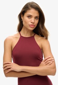 Superdry & Co STRAPPY BACK RACER NECK  - Etuikleid - port red