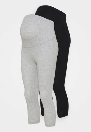 Anna Field MAMA 2 PACK - Leggings - black/light grey
