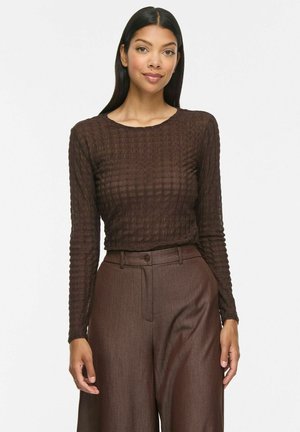 VILA, LONG SLEEVED TOP VIMIRANI ROUND NECK - Blouse - coffee bean