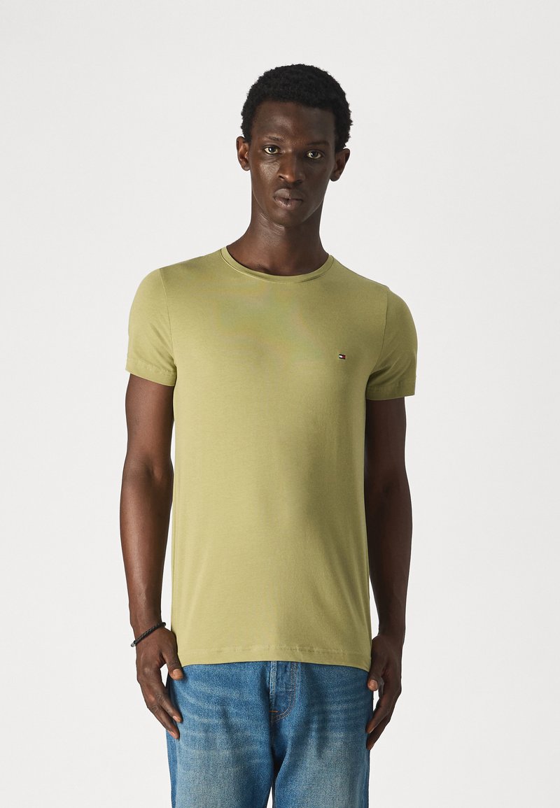 Tommy Hilfiger - STRETCH SLIM FIT TEE - Basic T-shirt - faded olive, Enlarge