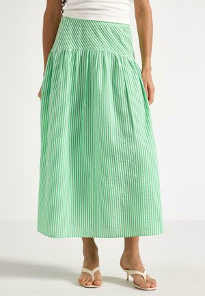 Lindex, LINDEX MIDI SKIRT IN SEERSUCKER LINDEX - Maksihame - green