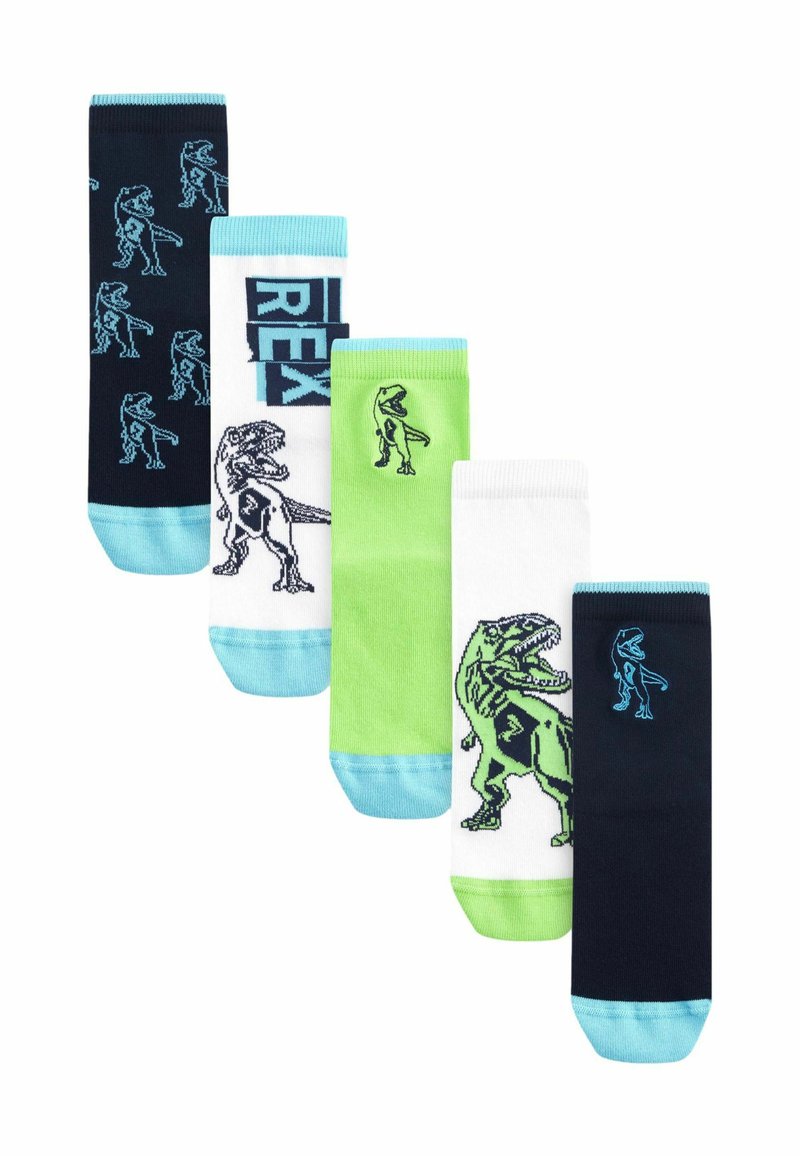 Next 5 PACK - REGULAR FIT - Strømper - blue green fluro dinosaurs