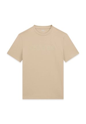 Guess, T-SHIRT MIT GESTICKTEM LOGO - T-shirt imprimé - beige