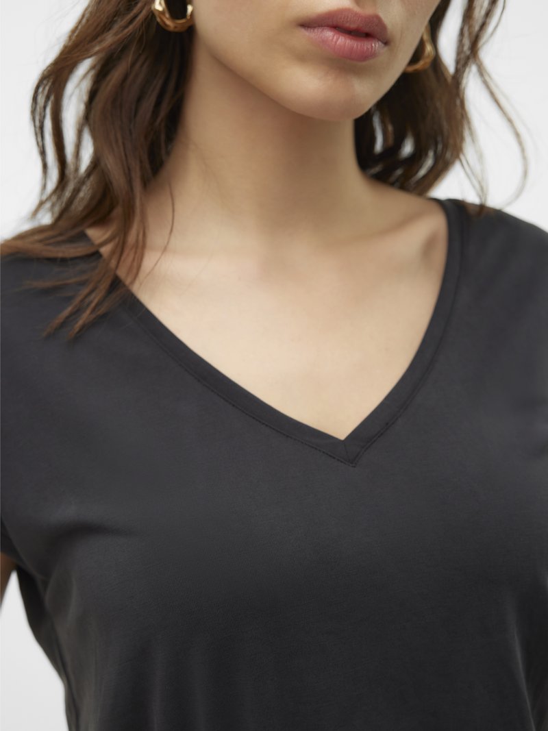 VERO MODA Vmluna SS V-Neck Tee Jrs Noos Donna