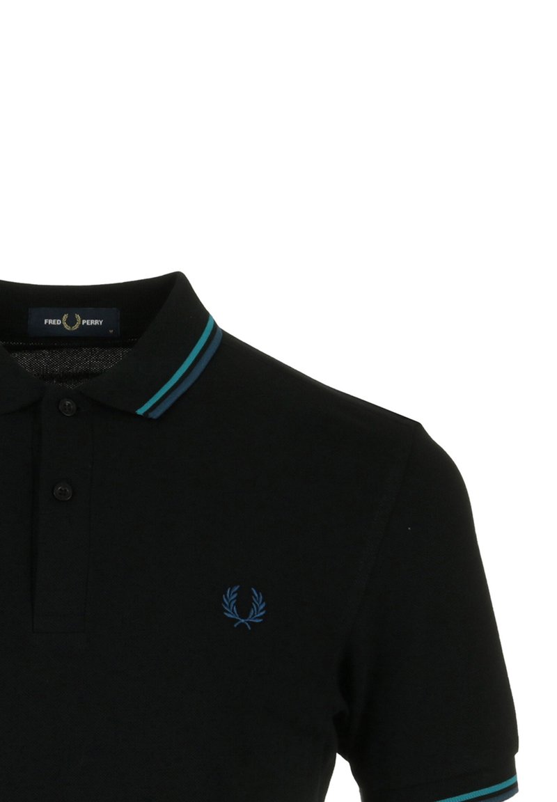 Fred Perry TWIN TIPPED Poloshirt black cyan blue mid night