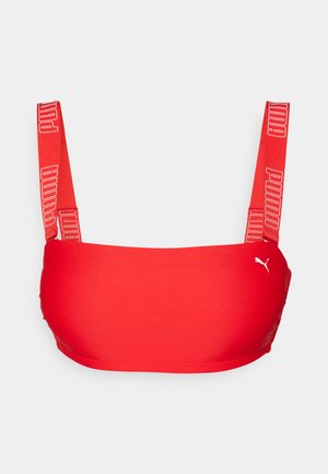 Puma SWIM WOMEN BANDEAU - Bikiniyläosa - red